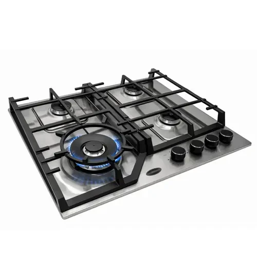 Homebase 4 Burner Gas Cooktop Stainless Steel SABAF Burners 60×50 cm: HB-146-SW