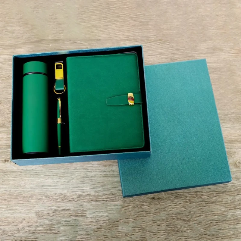 Premium Corporate Flask, Notebook, Pen and Key Holder Gift Set