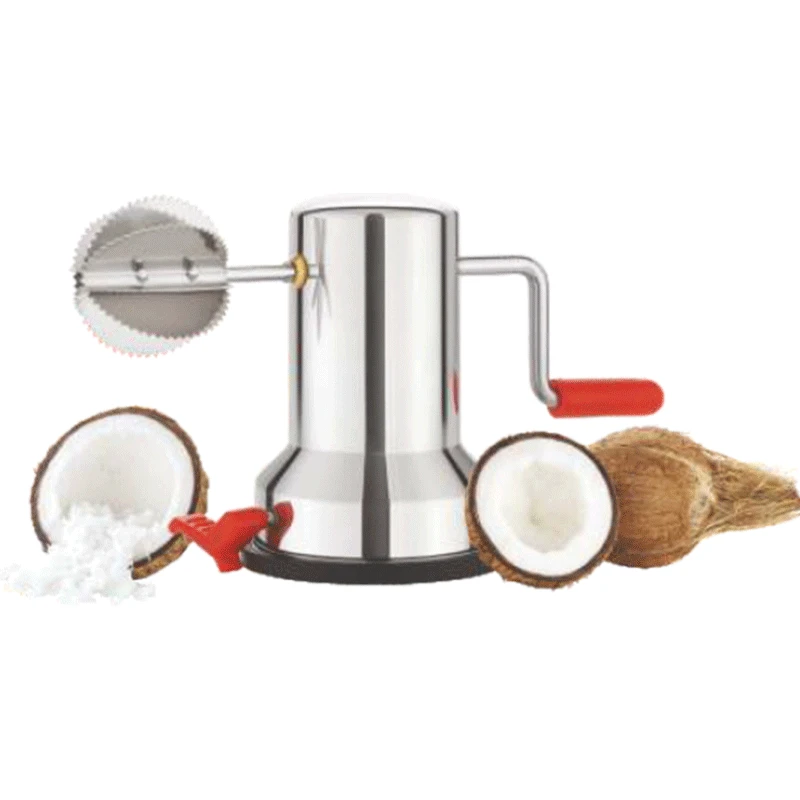 Stainless Steel Coconut Scraper With Vacuum Base, Manual Operation