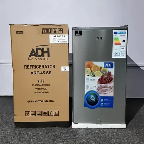 ADH Single Door Refrigerator 95L Energy Saving Fast Cooling with Lock Key: ARF-45 SS